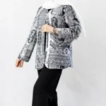 کت ژاکارد آستین لاله مشکی