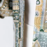 کت ژاکارد آستین لاله سبز