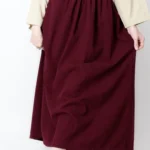 دامن چیندار لینن رنگ زرشکی