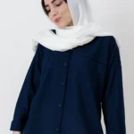 شومیز کنفی رنگ سرمه ای