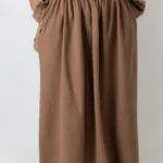 دامن چیندار لینن رنگ موکا