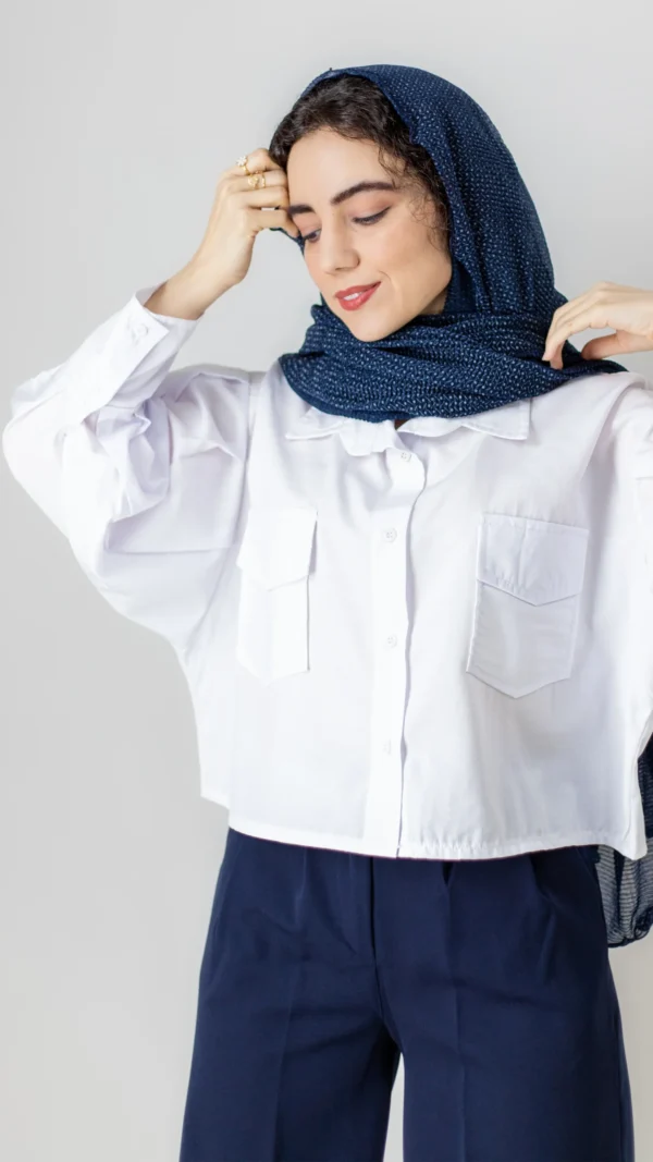 شومیز سفید کراپ