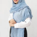 شال لبه گیپور ابی اسمانی