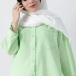 شومیز کنفی رنگ سبز پاستیلی