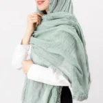 شال لبه گیپور سبز