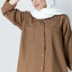 شومیز کنفی صورتی قهوه ای