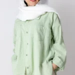 شومیز کنفی سبز پسته‌ای