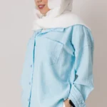 شومیز کنفی آبی آسمانی