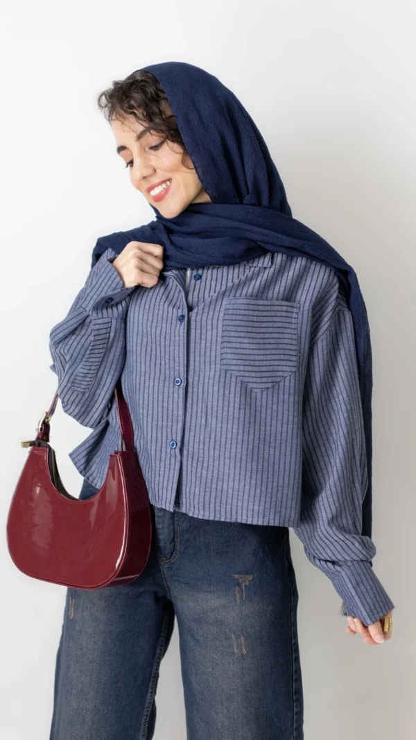 شومیز راه راه کراپ