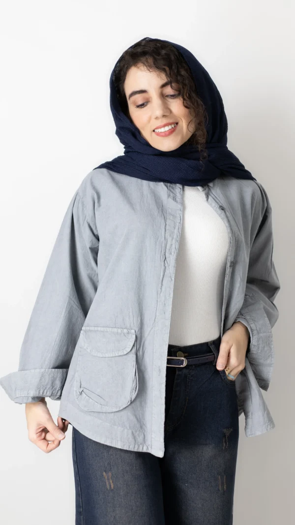 شومیز رنگ دوجیب