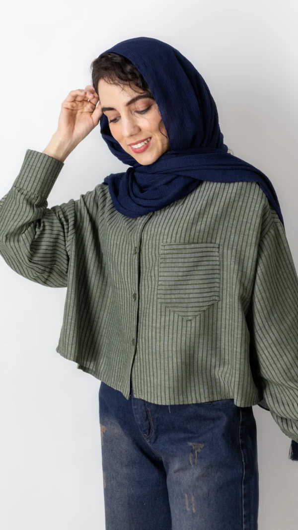 شومیز راه راه کراپ
