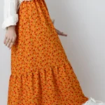 دامن گل گلی نارنجی