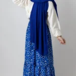 دامن گل گلی آبی