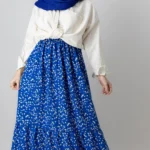 دامن گل گلی آبی