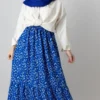 دامن گل گلی آبی