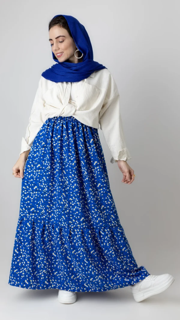 دامن گل گلی آبی