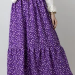 دامن گل گلی بنفش