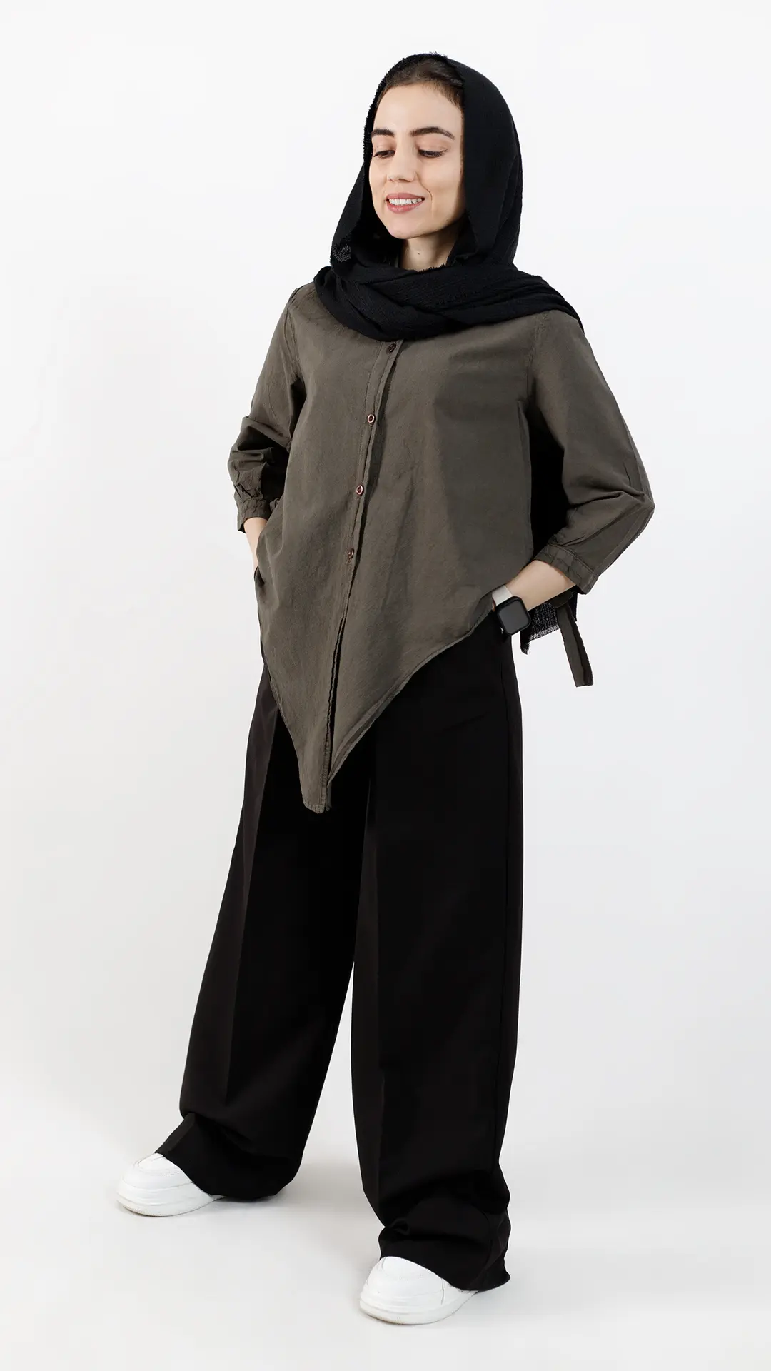 شومیز گره ای رنگ قهوه ای شومیز گره ای رنگ قهوه ای