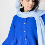 شومیز عروسکی آبی نفتی