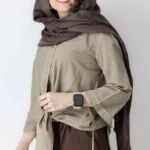 شومیز گره ای نسکافه ای