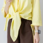 شومیز گره ای لیمویی