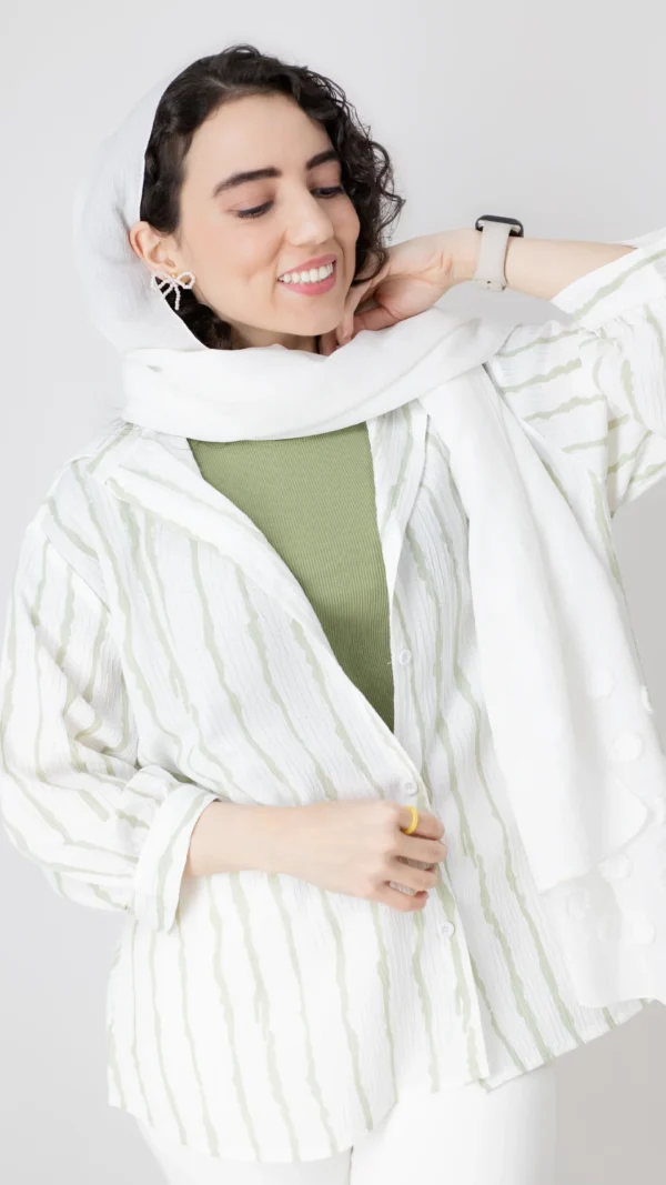 شومیز پری سبز پسته ای