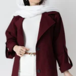 کت لینن زرشکی