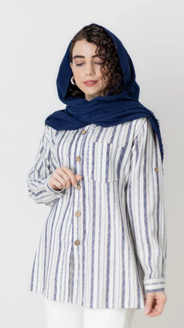 شومیز لینن راه راه