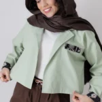 کراپ کت سبز پسته‌ای