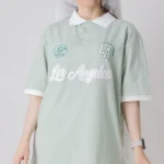 تیشرت باکسی سبز پسته‌ای