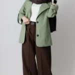 کت لینن سبز