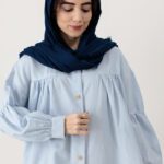 شومیز نسیم رنگ آبی اسمانی