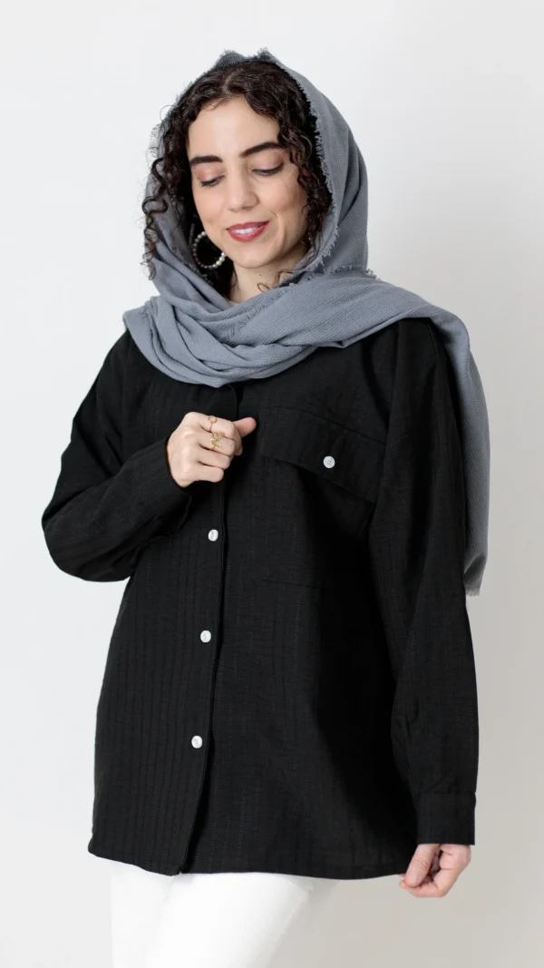 شومیز یقه انگلیسی مشکی