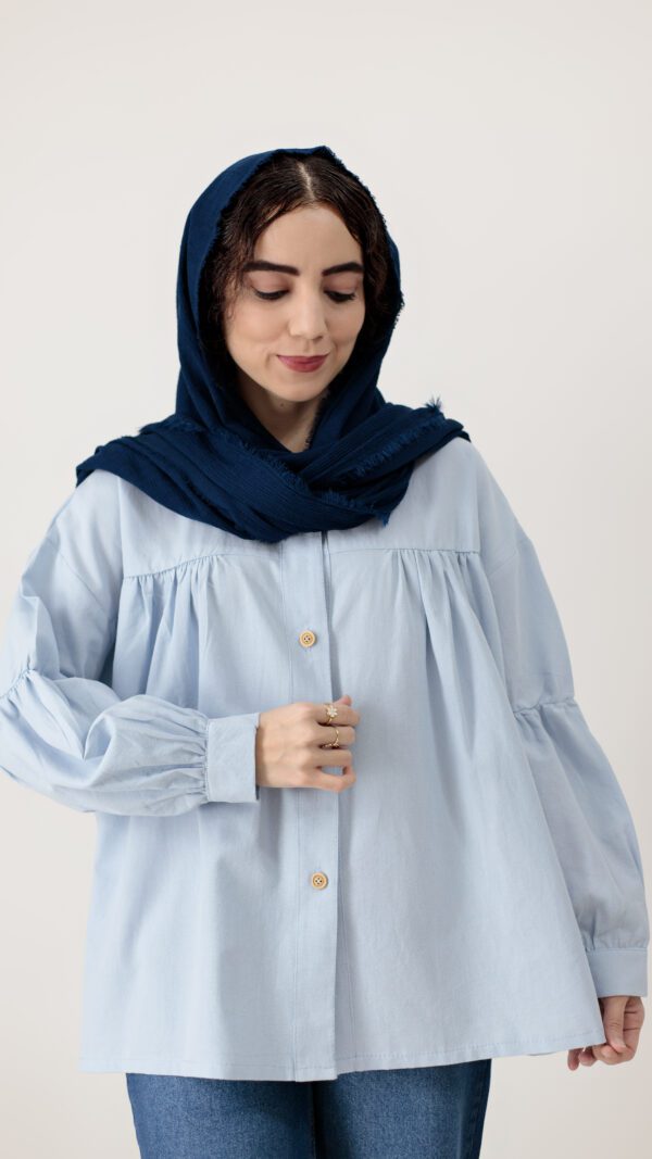 شومیز نسیم رنگ آبی اسمانی