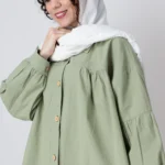 شومیز نسیم رنگ سبز زیتونی