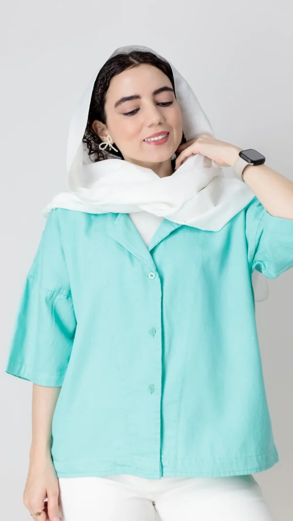 کت باکسی رنگ آدامسی