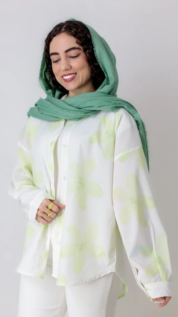 شومیز آبرنگی سبز