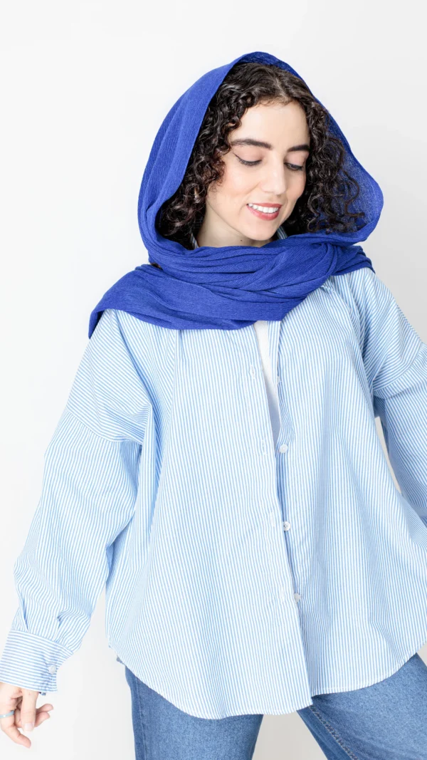 شومیز راه راه آبی