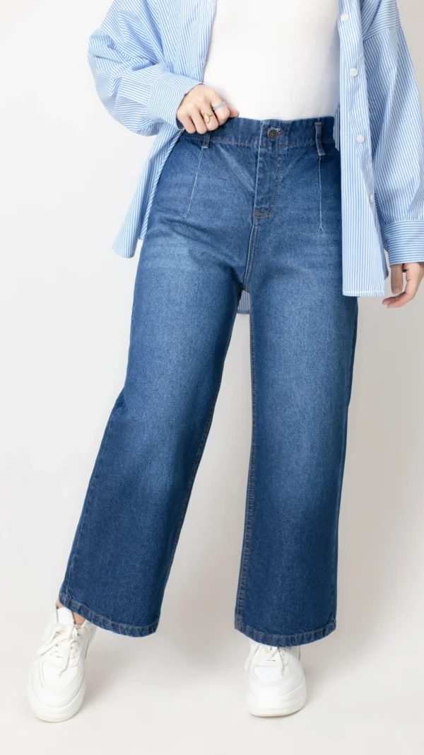 شلوار وایدلگ سرمه ای