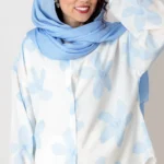 شومیز آبرنگی آبی