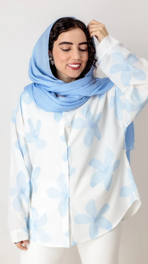 شومیز آبرنگی آبی