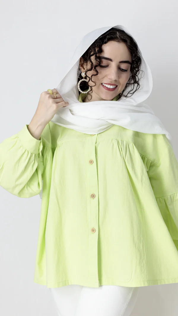 شومیز نسیم رنگ سبز پاستیلی