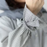 شومیز راه راه عروسکی ذغالی