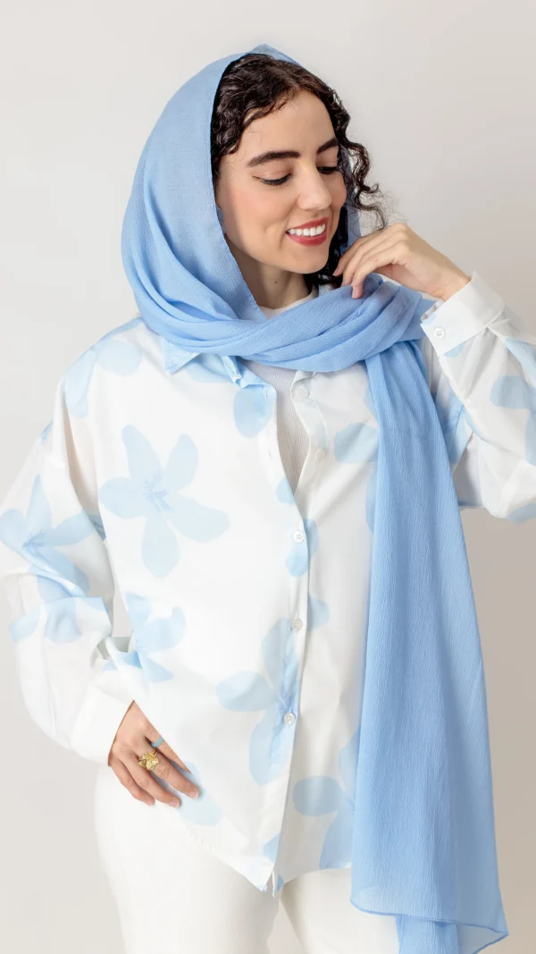 شومیز آبرنگی آبی