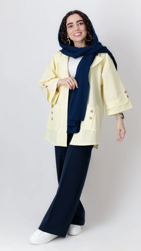 مانتو قد بلند دو جیب