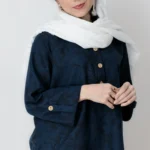 شومیز جلوبسته گلگلی سرمه ای