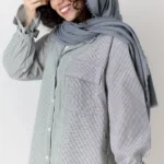 شومیز راه راه عروسکی ذغالی