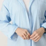 شومیز راه راه برجسته آبی