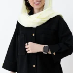 شومیز جیب پاکتی لینن رنگ مشکی
