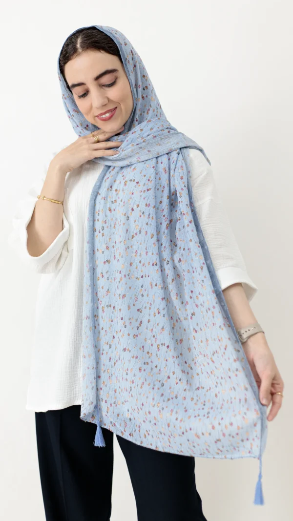 شال گلگلی آبی آسمانی